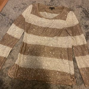 COPY - Striped sparkly sequin long sleeve shirt!!